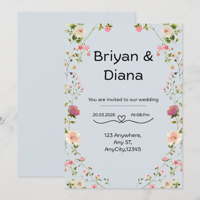 Floral Invitation  (Front/Back)
