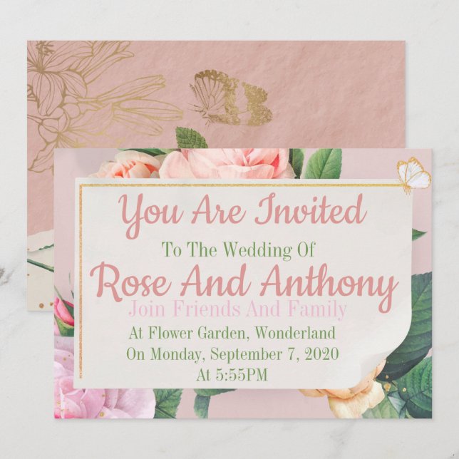 Floral Invitation (Front/Back)
