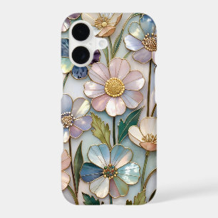 Floral iPhone Case Stained Glass Elegant Flowers