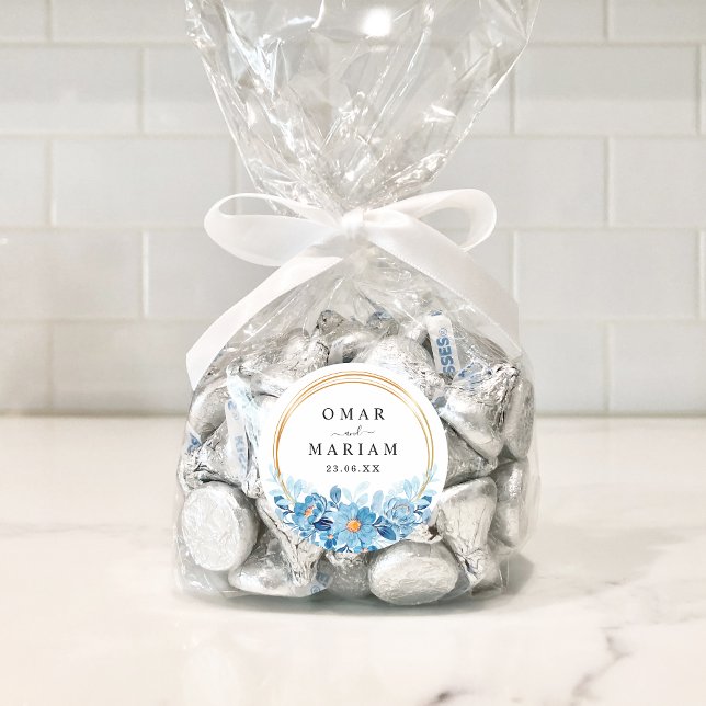 Floral Islamic Nikkah Wedding Favour Classic Round Sticker (Creator Uploaded)