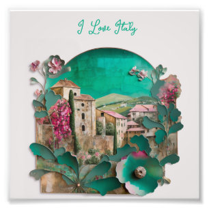 Floral Italian paper Sculpture Photo Print