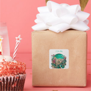 Floral Italian paper Sculpture Square Sticker