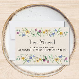 Floral I've Moved Moving Announcement Mini Card