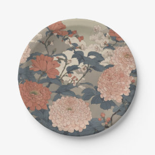 Floral Japan Paper Plate
