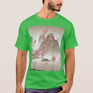 Floral Japanese Mountain Sakura Pink Flower Cherry T-Shirt