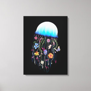 Floral Jellyfish Canvas Print