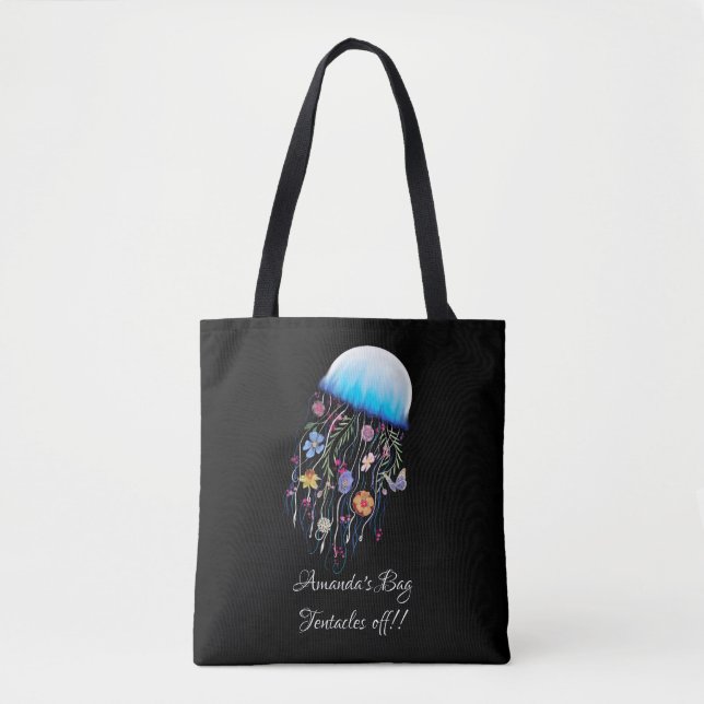 Floral Jellyfish Tote Bag (Front)