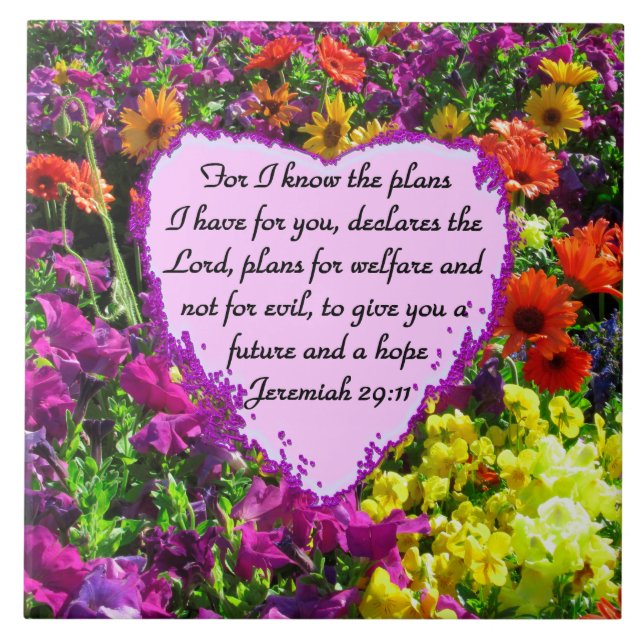 FLORAL JEREMIAH 29:11 PHOTO DESIGN TILE (Front)