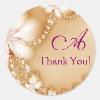 Floral Jewel, Thank You! Classic Round Sticker