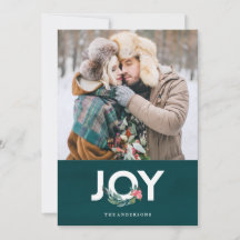 Floral Joy Holiday Photo Card