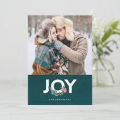 Floral Joy Holiday Photo Card (Standing Front)