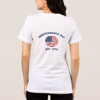 Floral July 4th 1776 American Flag Tri-Blend Shirt