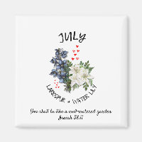 Floral JULY Birth Month Flower Custom Christian