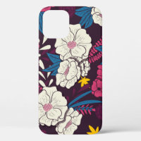 Floral jungle with snakes vintage pattern, tropica