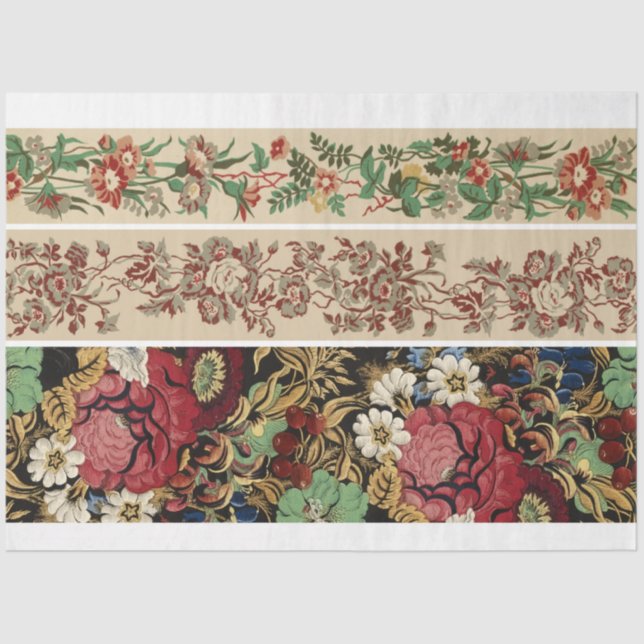 Floral Junk Journal Background Expanders Tissue Paper (Front)