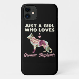 Floral Just A Girl Who Loves German Shepherd Case-Mate iPhone Case