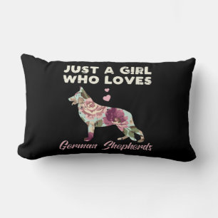 Floral Just A Girl Who Loves German Shepherd Lumbar Cushion