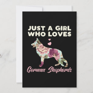 Floral Just A Girl Who Loves German Shepherd Thank You Card
