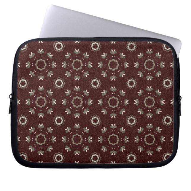 Floral Kabul Coffe Laptop Sleeve (Front)