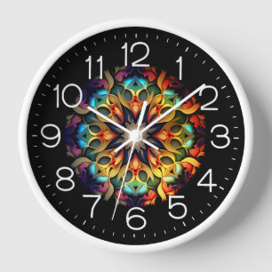 Floral Kaleidoscope Design-44656 Clock