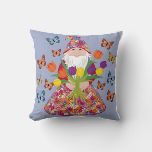 Floral Kaleidoscope Gnome for Mom Cushion