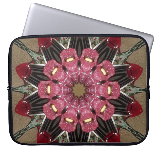 Floral Kaleidoscope Laptop Sleeve (Front)
