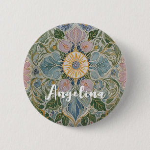 Floral Kaleidoscope Personalised 6 Cm Round Badge