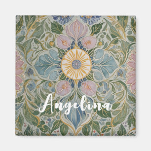 Floral Kaleidoscope Personalised Magnet