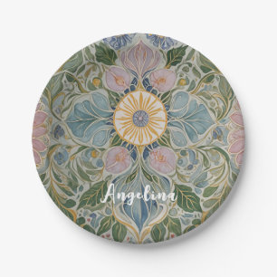 Floral Kaleidoscope Personalised Paper Plate