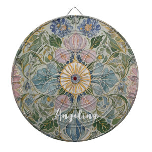 Floral Kaleidoscope Personalized Dartboard