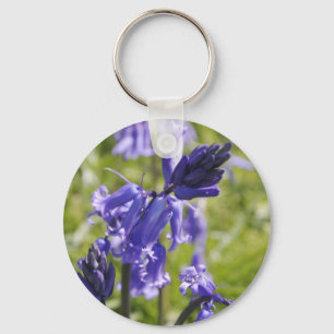 Floral Keychain with Bluebell Flowers