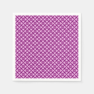 Floral kimono print, light pink and plum napkin