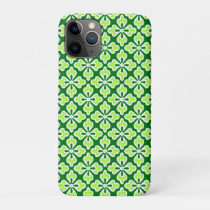 Floral kimono print, lime and pine green Case-Mate iPhone case