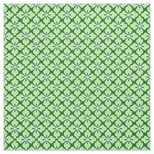 Floral kimono print, lime and pine green fabric