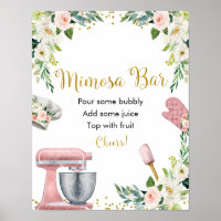 Floral Kitchen Bridal Shower Mimosa Bar