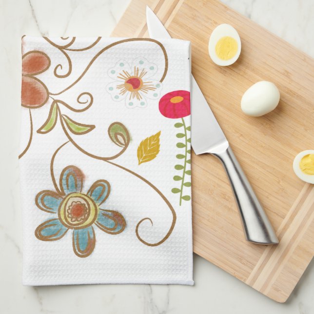 Floral Kitchen Hand Towel (Quarter Fold)