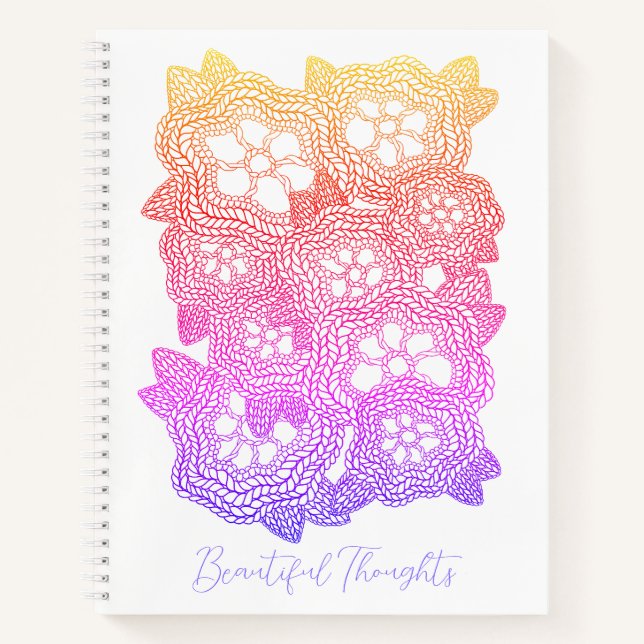 FLORAL KNIT 8.5x11 Spiral Notebook + Text  (Front)