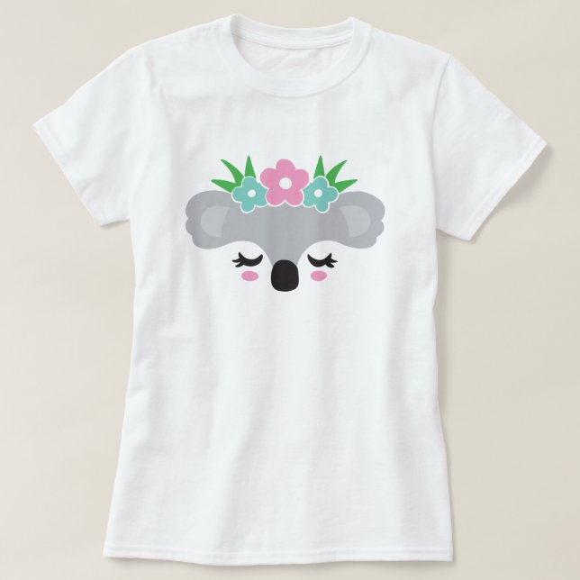 Floral Koala T-Shirt (Design Front)