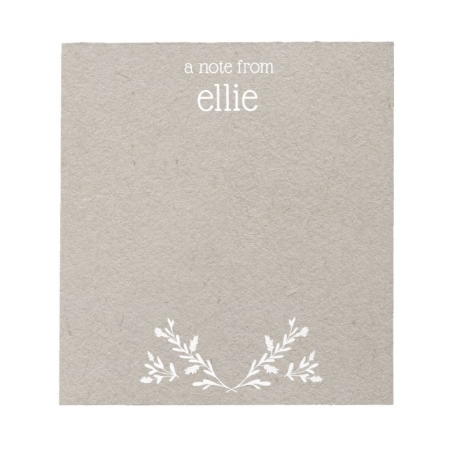 Floral Kraft  Boho Country Notepad (Front)