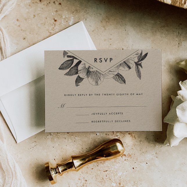 Floral Kraft RSVP Card (Creator Uploaded)