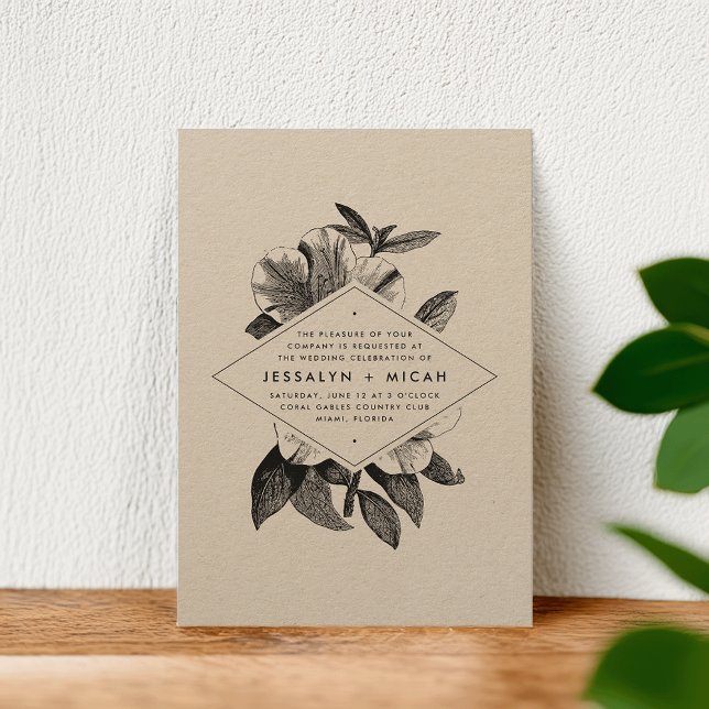 Floral Kraft Wedding Invitation (Creator Uploaded)