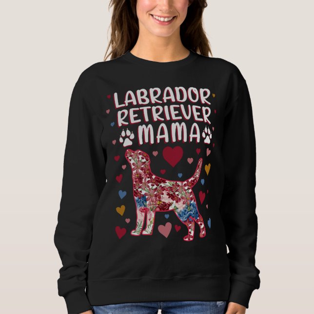 Floral Labrador Retriever Mama Sweatshirt (Front)