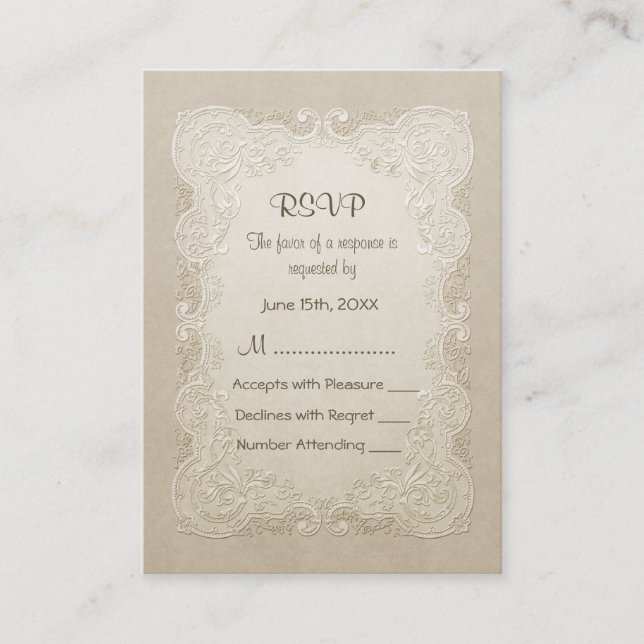 Floral Lace Butterfly Wedding Enclosure Card (Front)