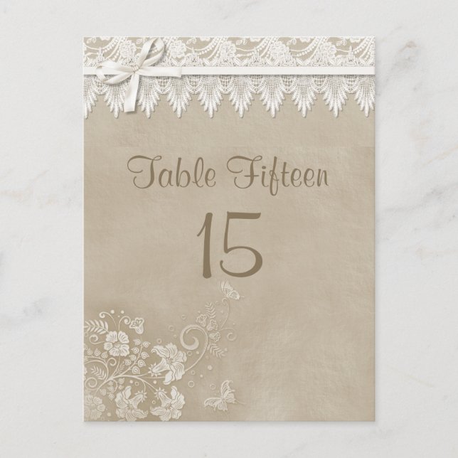 Floral Lace Butterfly Wedding Postcard (Front)