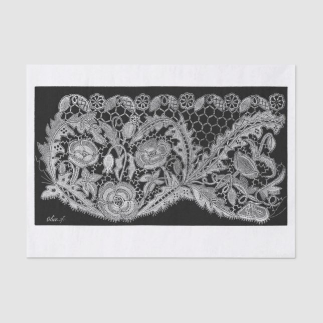 Floral lace decoupage tissue paper (Front)