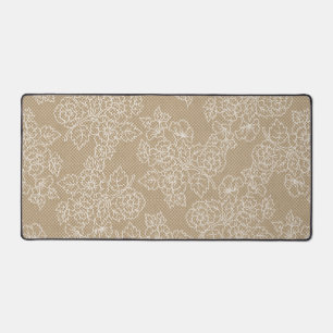 Floral Lace Kraft Photo Image Desk Mat