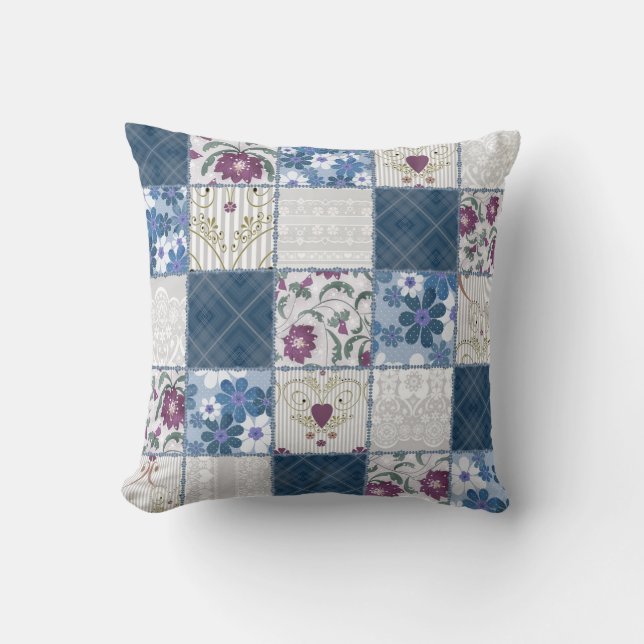 Floral Lace: Patchwork Seamless Background. Cushion (Front)
