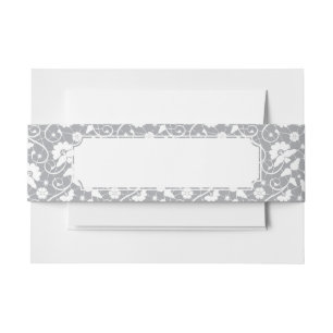 Floral Lace Pattern Invitation Belly Band
