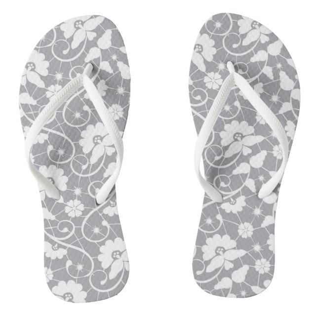 Floral Lace Pattern Jandals (Footbed)