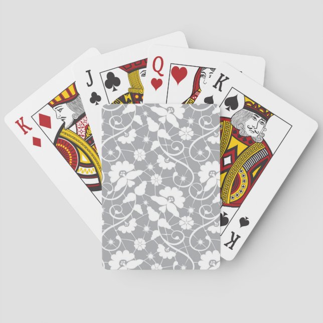 Floral Lace Pattern Playing Cards (Back)
